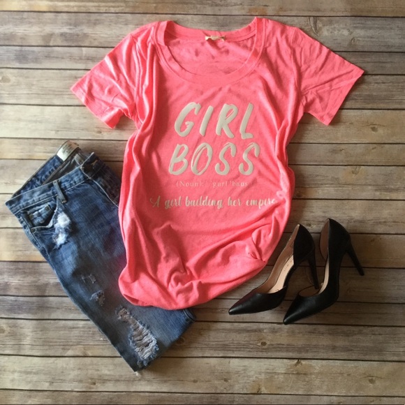 Tops - Girl Boss Building Empire Tee Pink